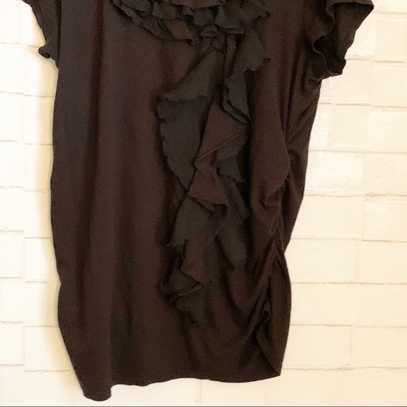 Motherhood Maternity Black Ruffled Ruched Top L - Picture 5 of 11